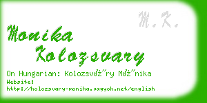 monika kolozsvary business card